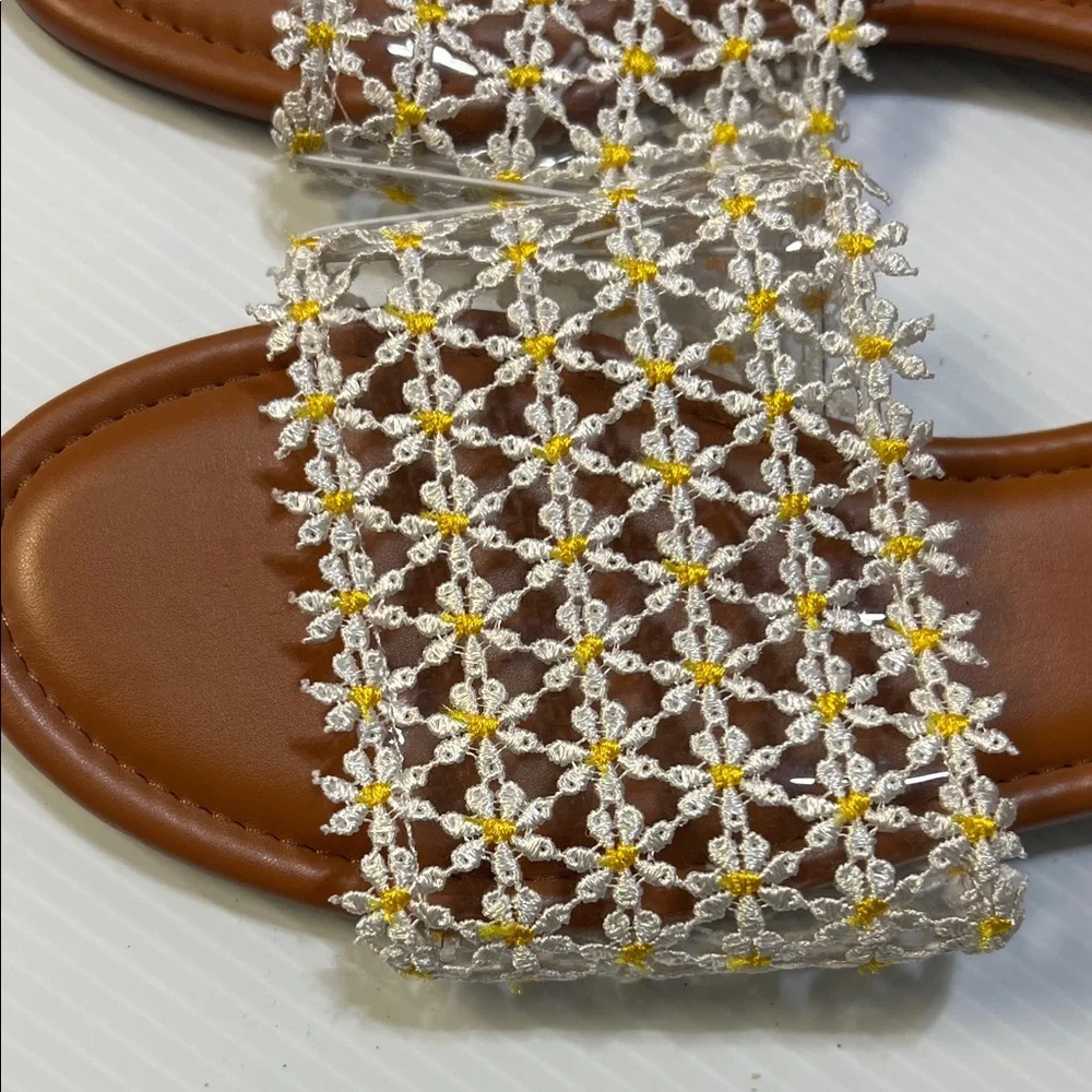 Jessica Simpson Brown and White Embellished Sandals - Picture 4 of 4